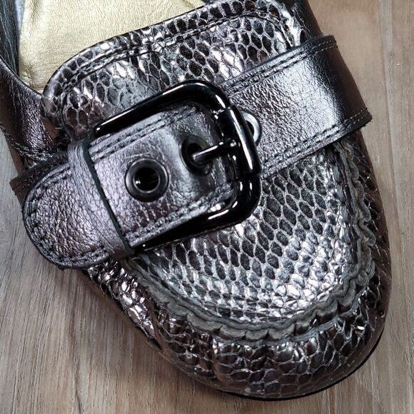 🔹️Arturo Chiang Bronze Buckled Leather Loafers Size 8.5 - Picture 6 of 15